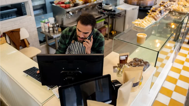 Cafe Staff on Phone